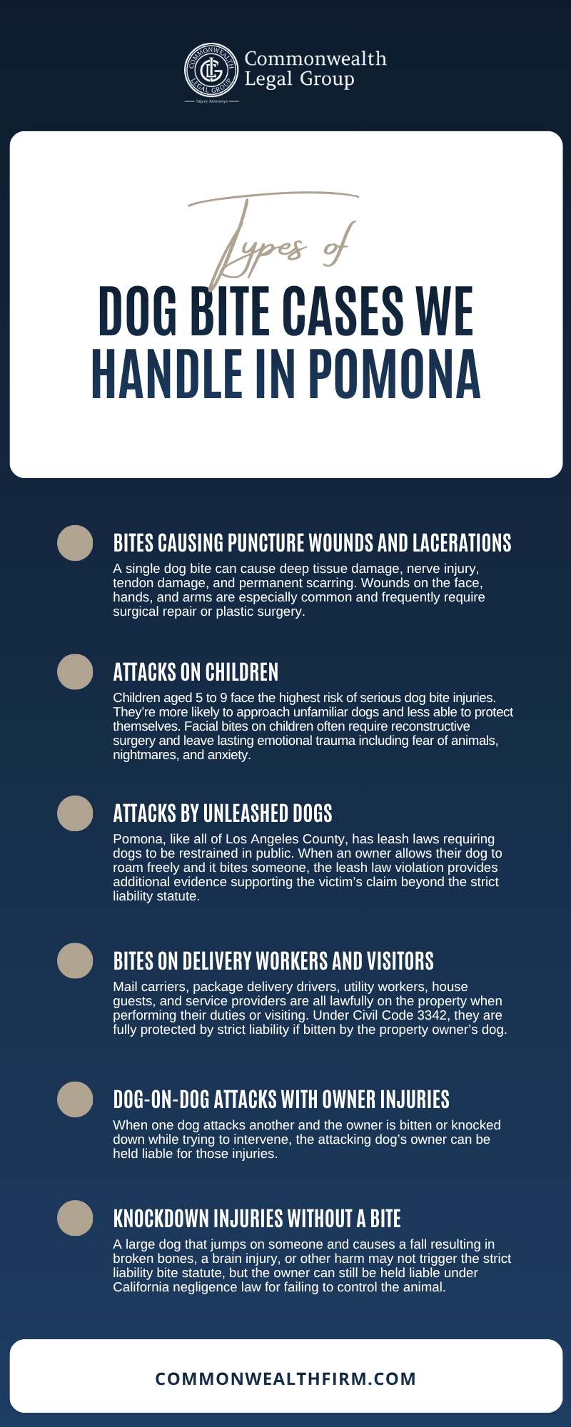 Dog Bite Cases We Handle In Pomoνα Infographic
