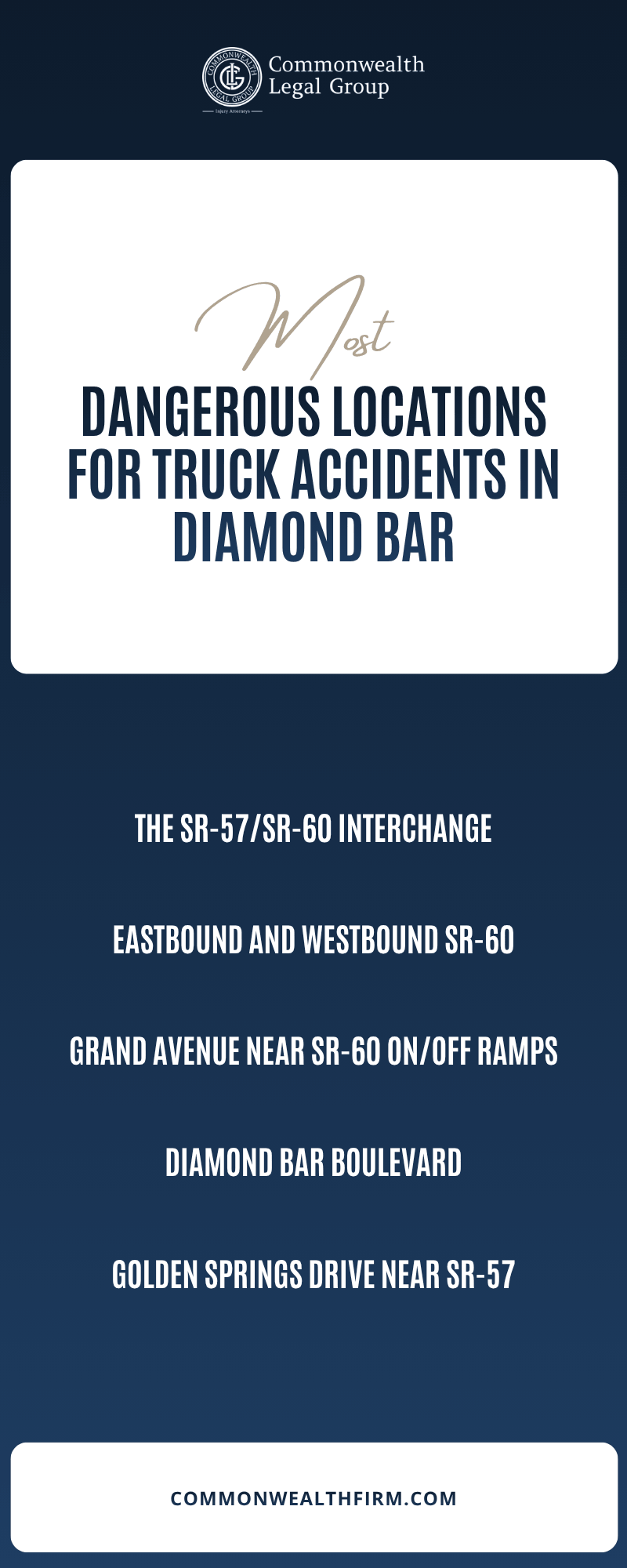 Dangerous Locations For Truck Accidents In Diamond Bar Infographic